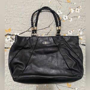 Cole Haan Black Shoulder Bag with Braided Handles